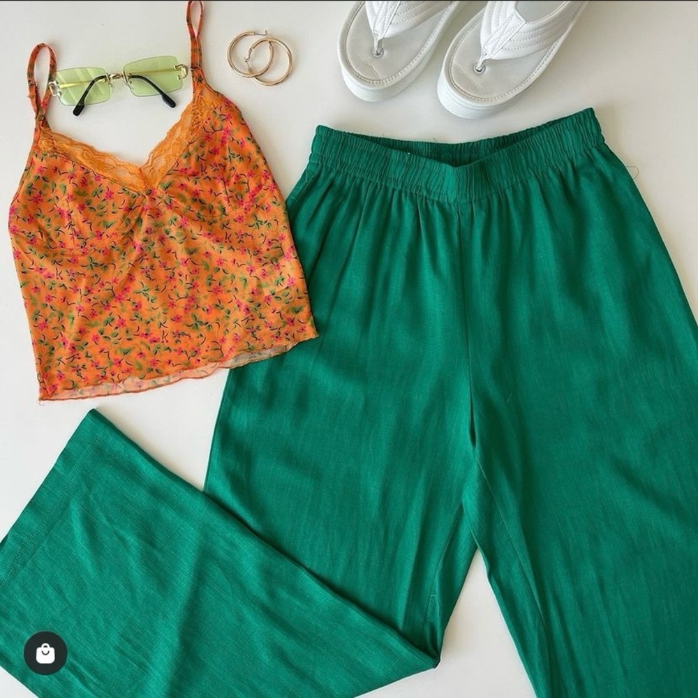 NWOT Princess Polly Green Flowy Pants